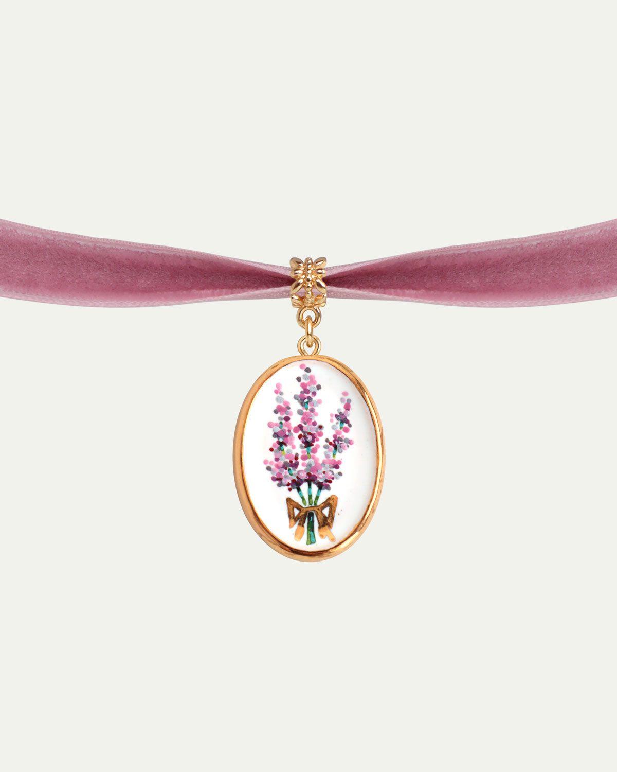 Підвіска БУЗКОВА ЛАВАНДА на оксамитовій стрічці