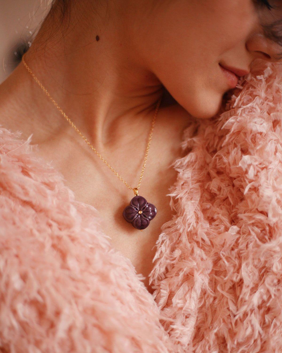 Підвіска HORTENSIA (Plum) на ланцюжку